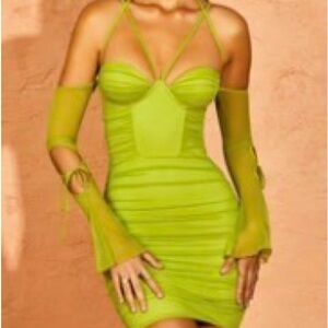 Oh Polly Lime Green Mini Dress
